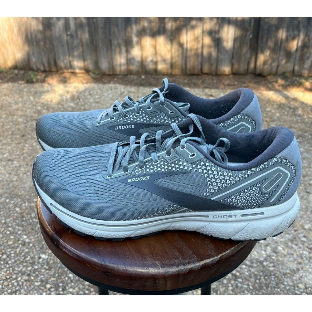 Brooks Ghost 14 Mens Size 15 Gray Athletic Lace Up Closure